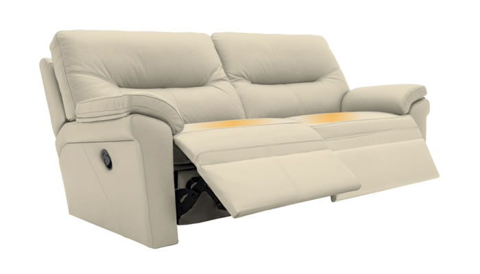 G Plan Seattle Leather 3 Seater Manual Recliner Cambridge Stone